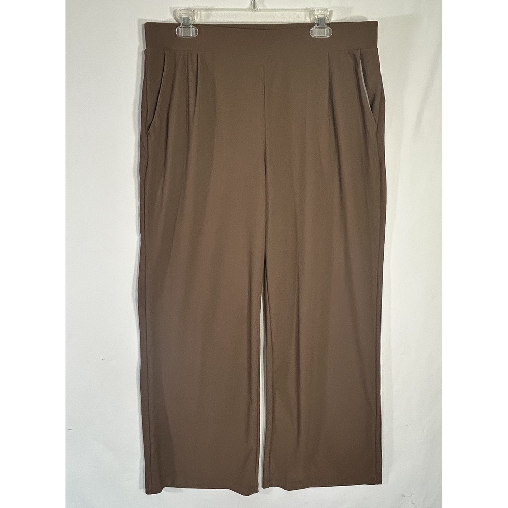 Halara Flex Microwaffle NWT Pants Wide Leg High Waist Camel Brown Pockets XL